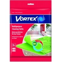 Серветки Vortex для сухого та вологого прибирання віскозні, 3 шт